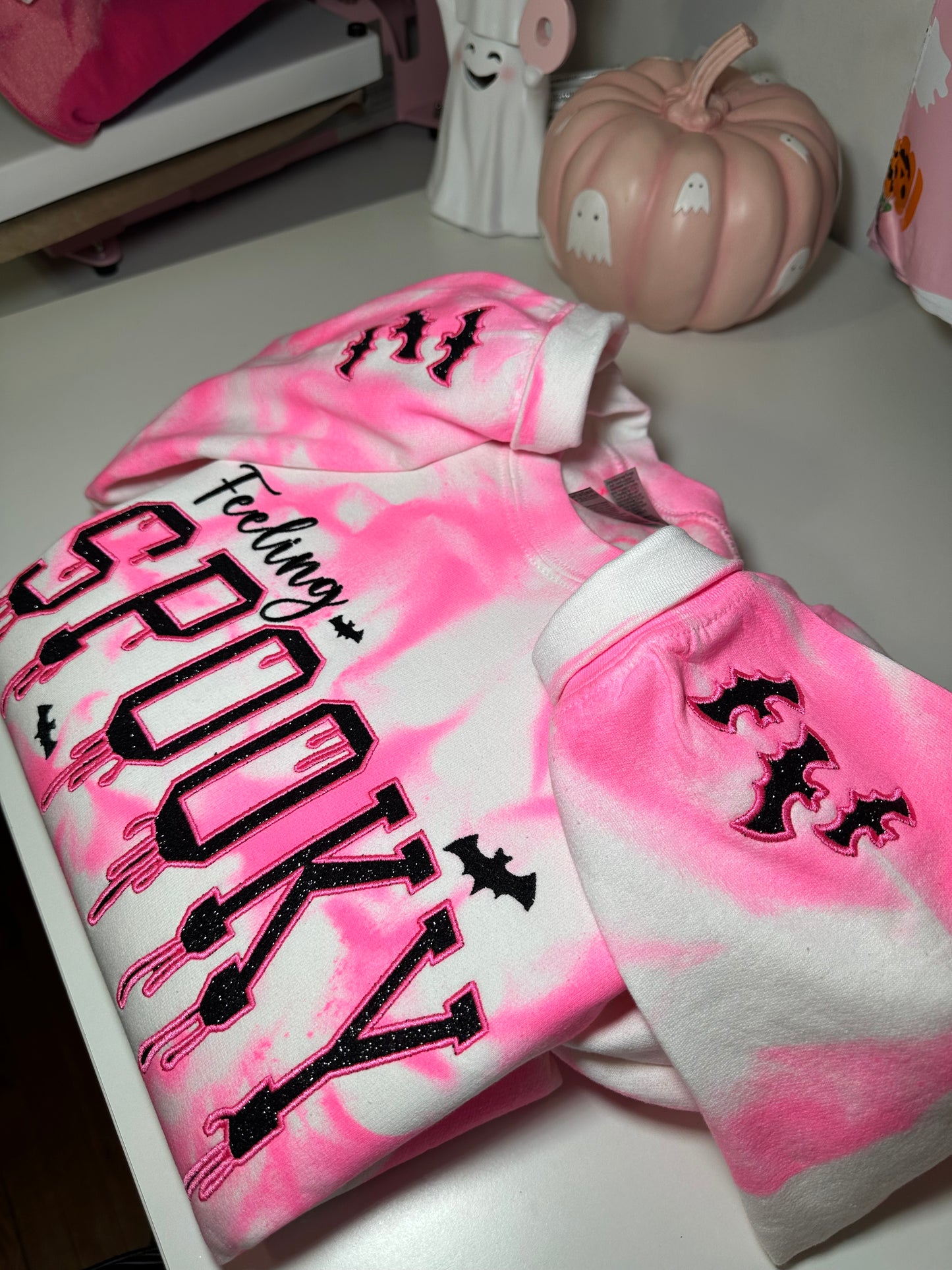 FEELING SPOOKY NEON PINK TIE DYE