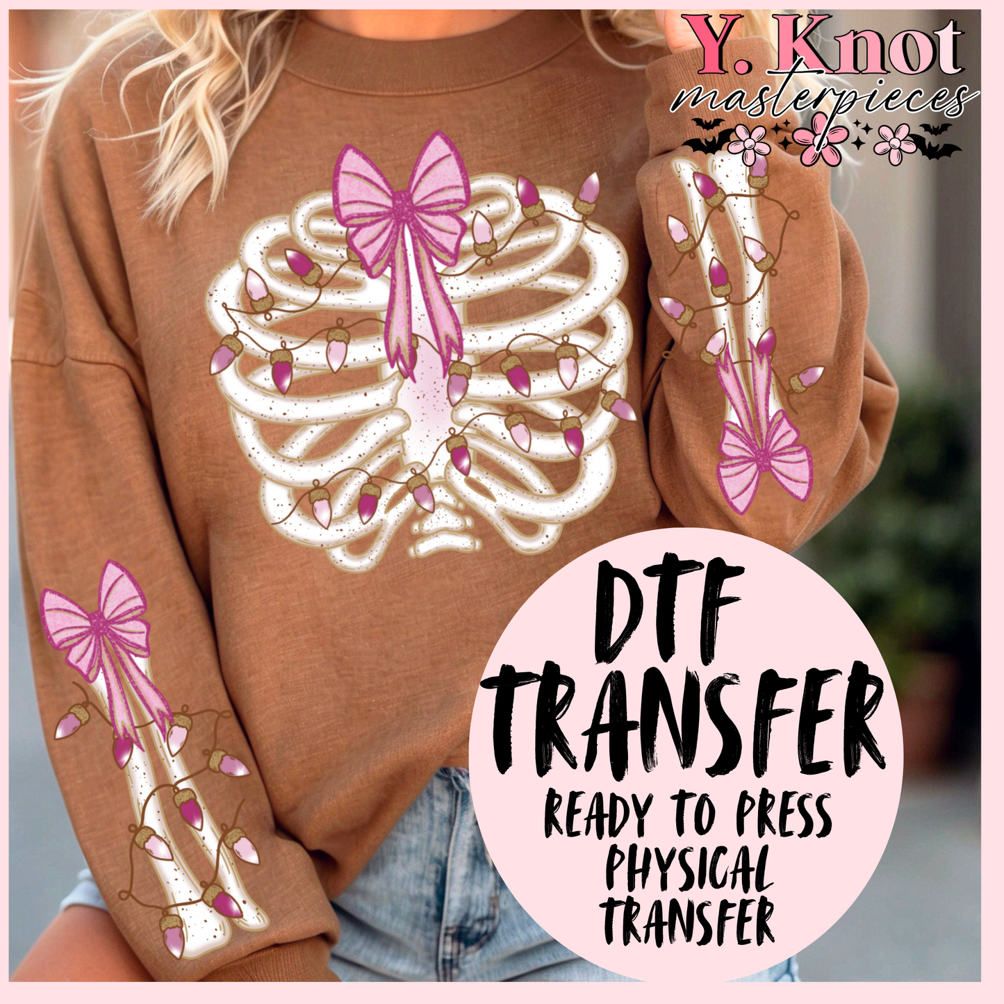 PINK CHRISTMAS LIGHTS DTF TRANSFER
