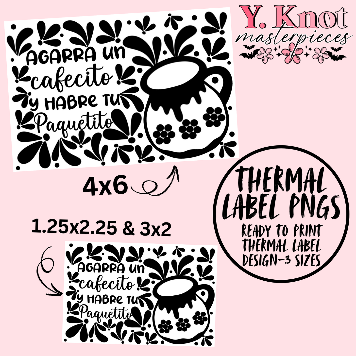 AGARRA UN CAFECITO THERMAL LABEL PNG BUNDLE