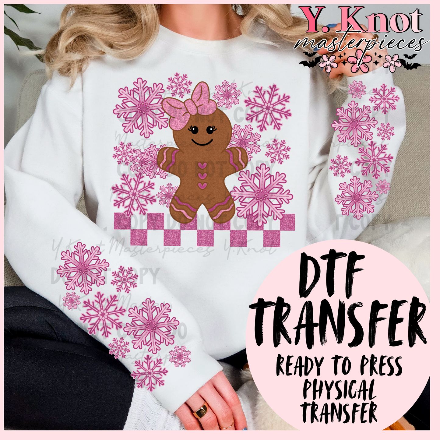 PINK GINGERBREAD DTF TRANSFER