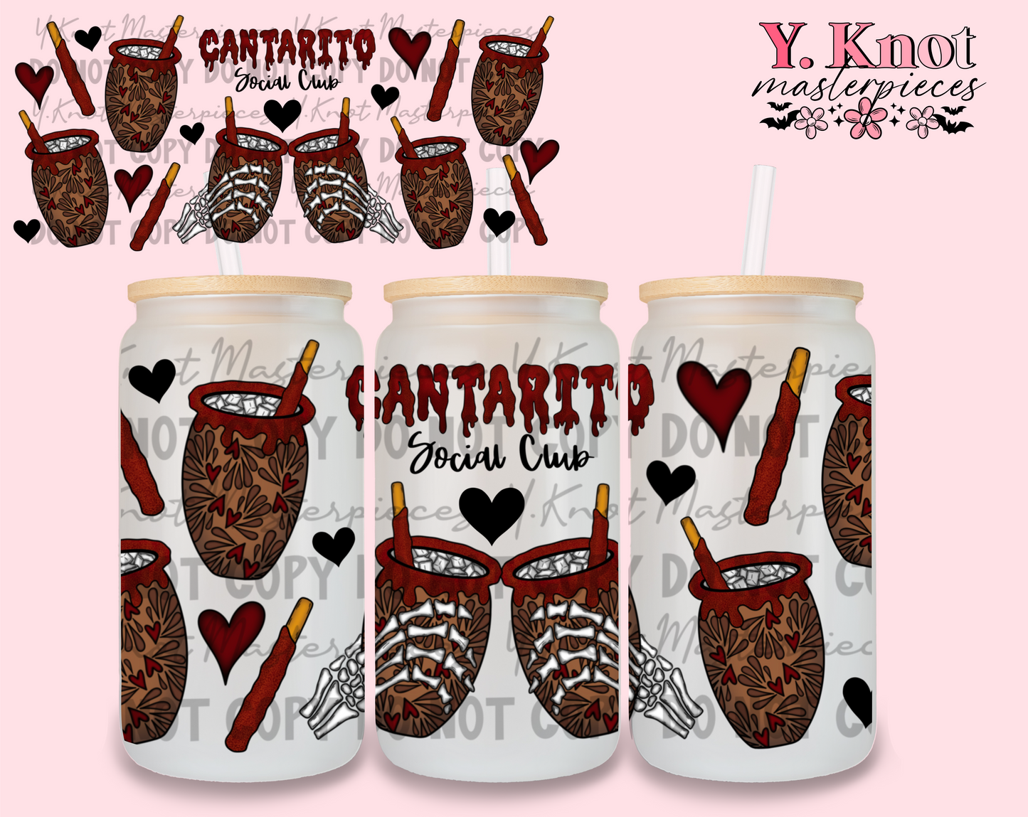 CANTARITO SOCIAL CLUB 16oz CUP LIBBEY WRAP-PNG