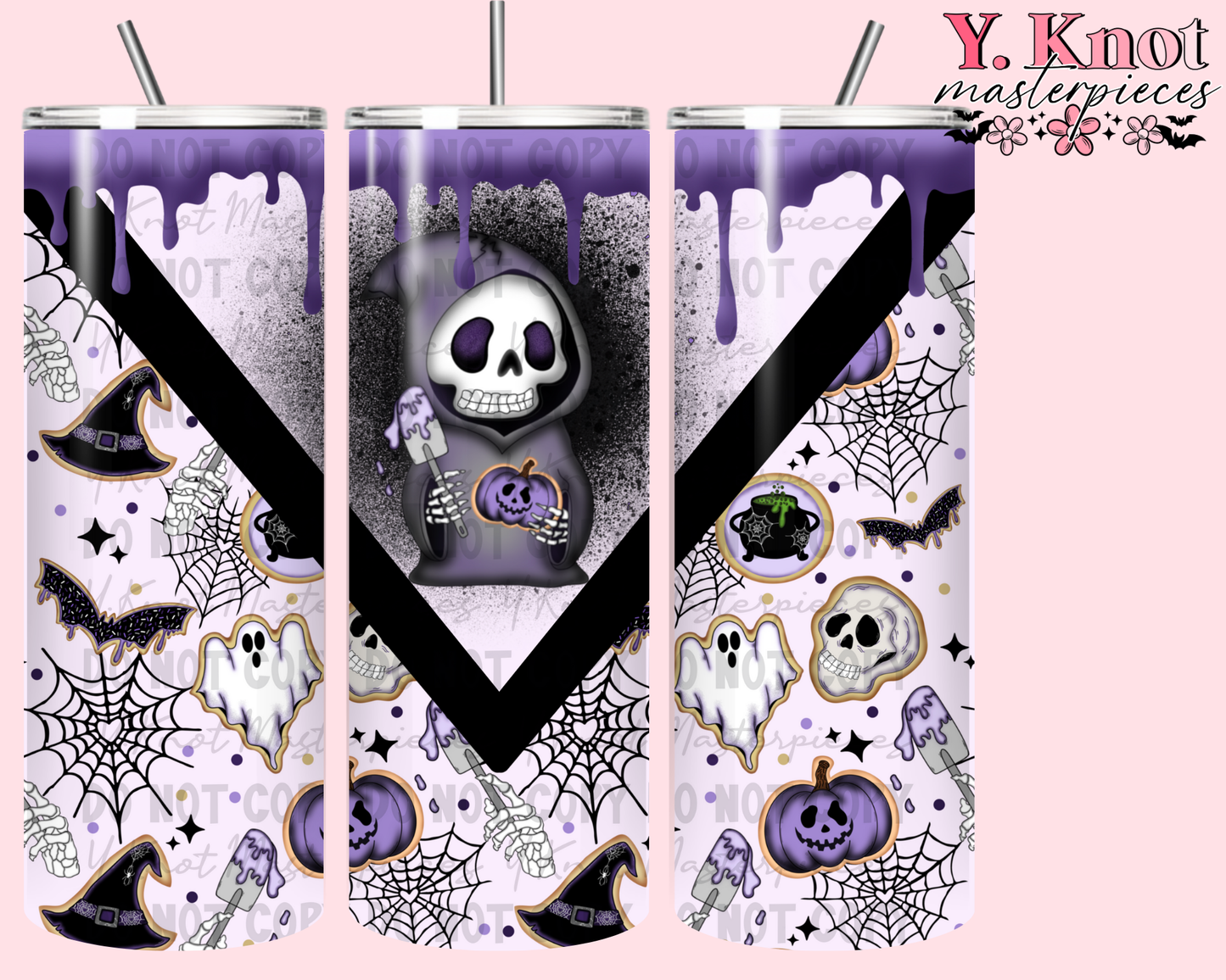 SPOOKIES & COOKIES 20oz 3 TUMBLER WRAP PNG- EXCLUSIVE DESIGN