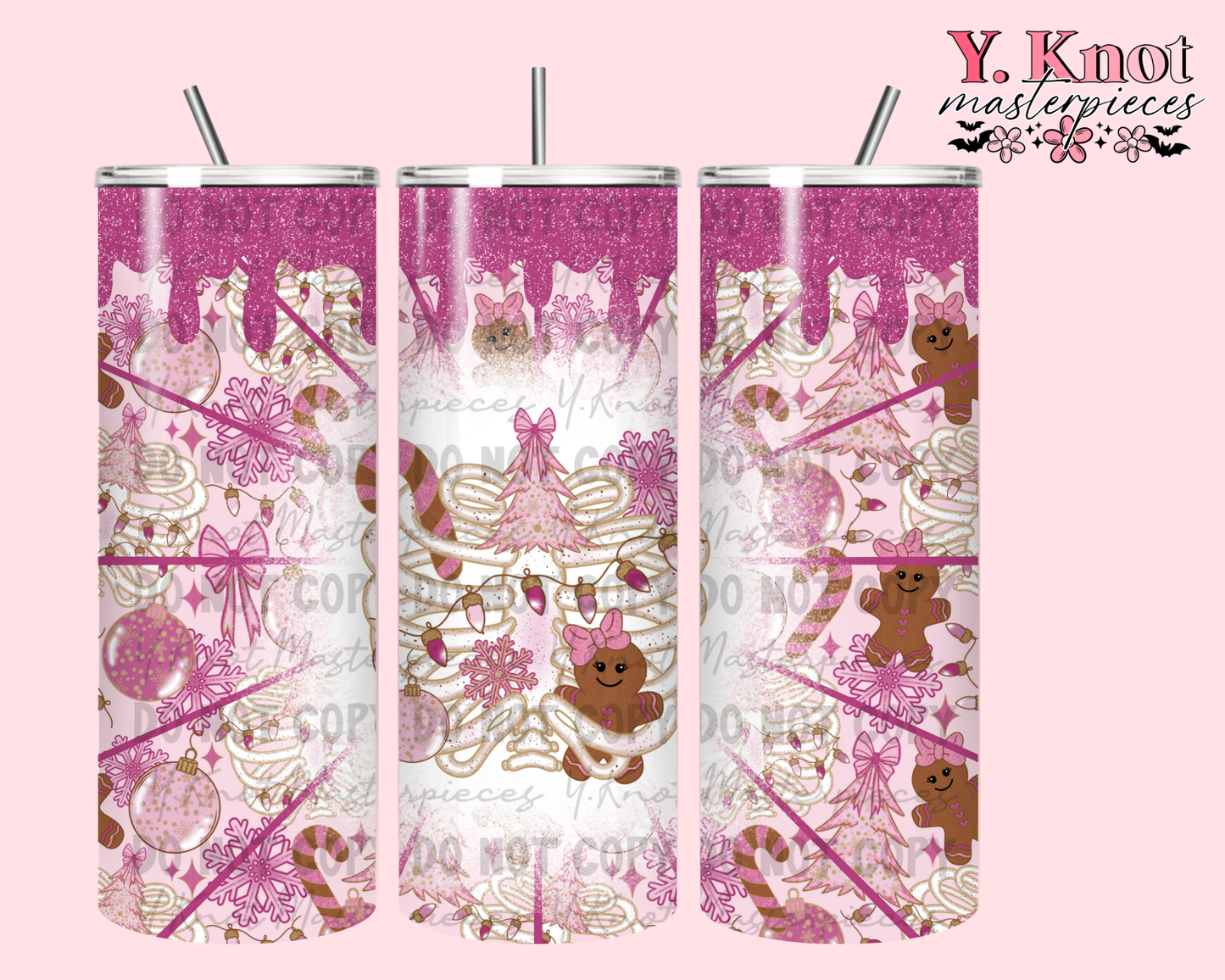 PINK GINGERBREAD 20oz TUMBLER PNG-2 VARIATIONS