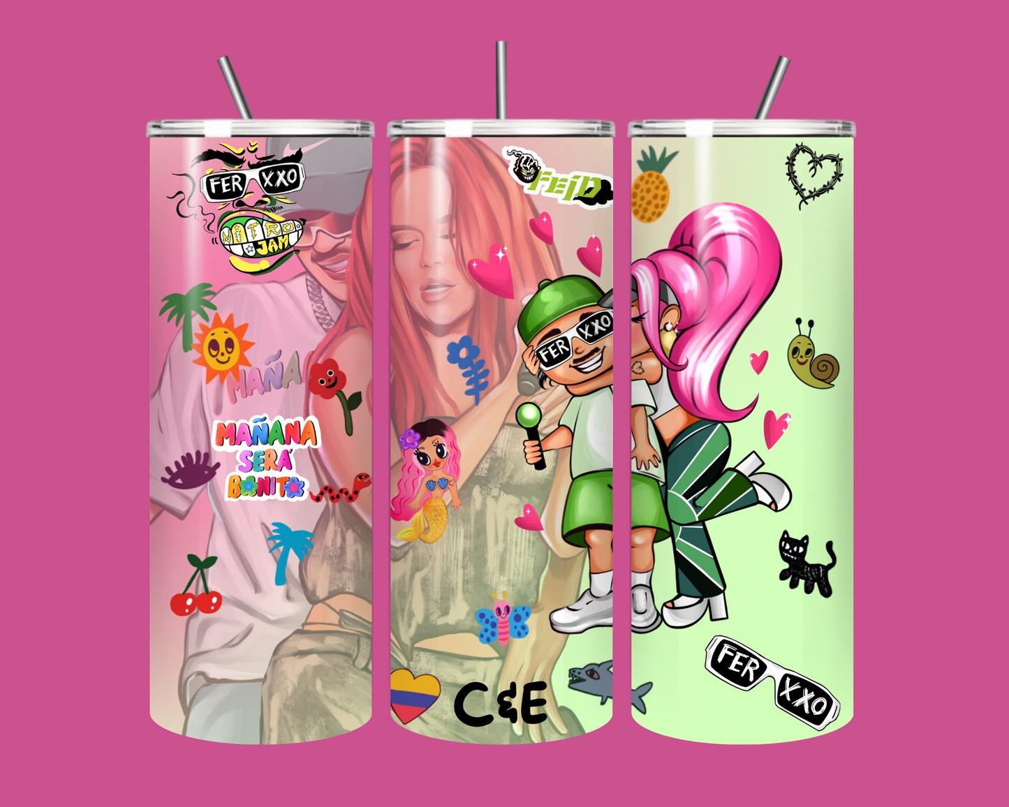 FEID & KAROL G CUSTOM TUMBLER
