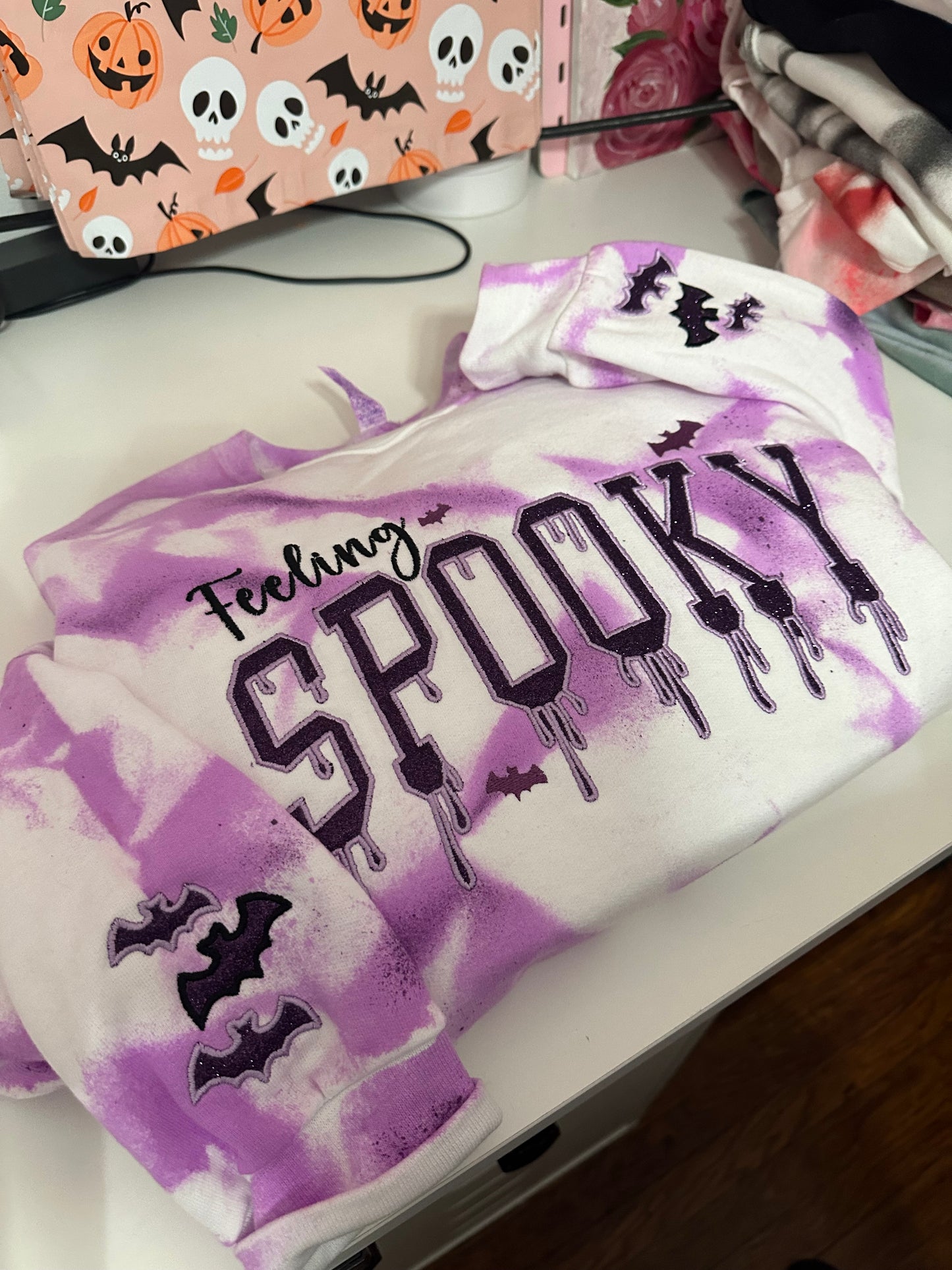 FEELING SPOOKY PURPLE TIE DYESWEATER & HOODIE