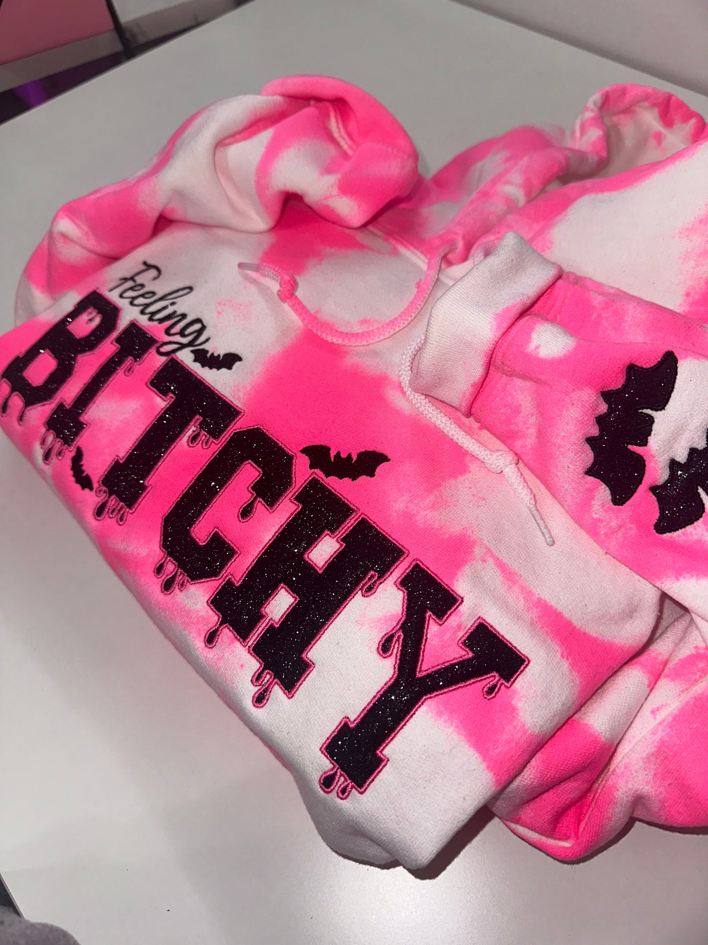 FEELING BITCHY NEON PINK TIE DYE