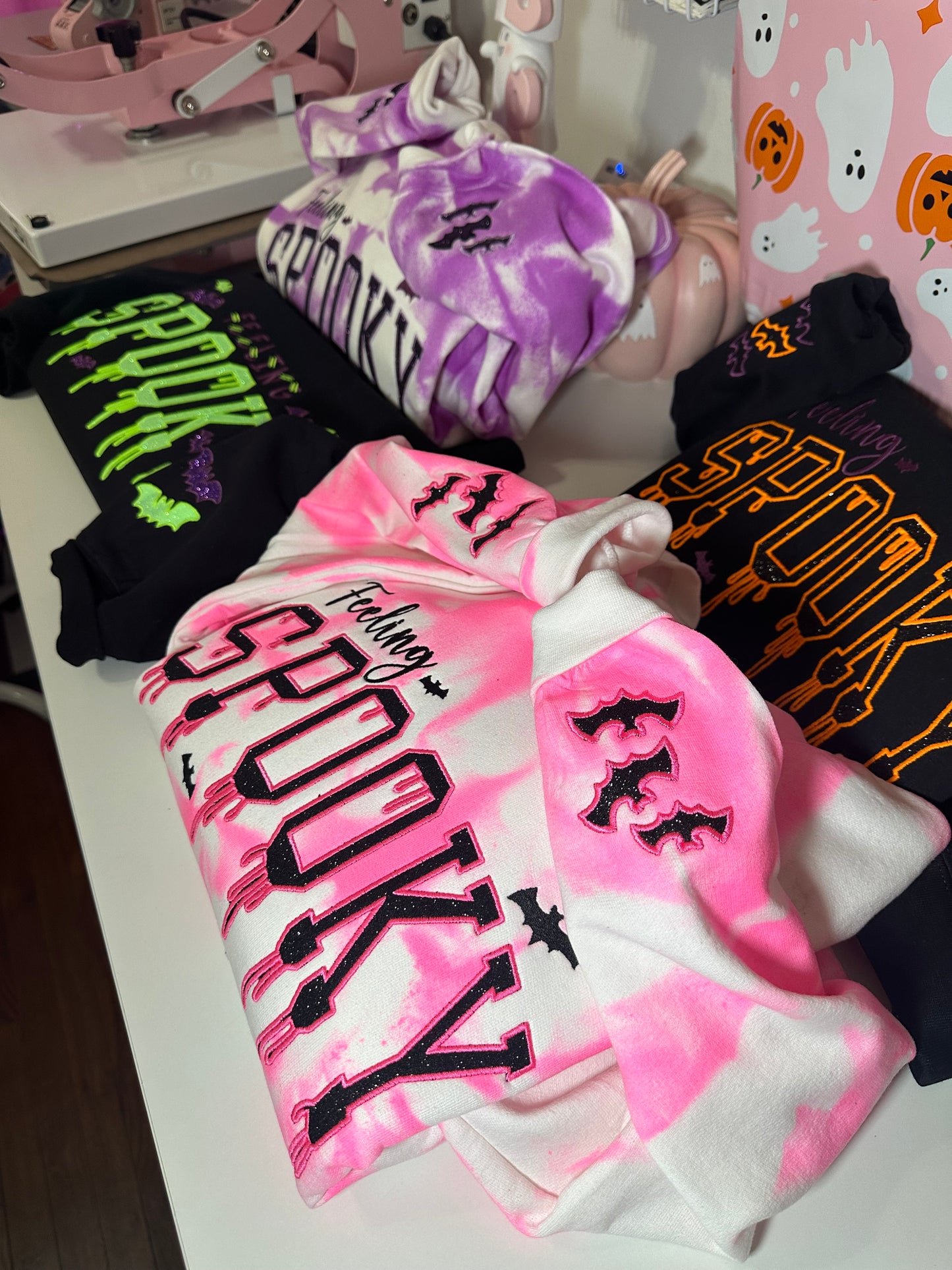 FEELING SPOOKY NEON PINK TIE DYE