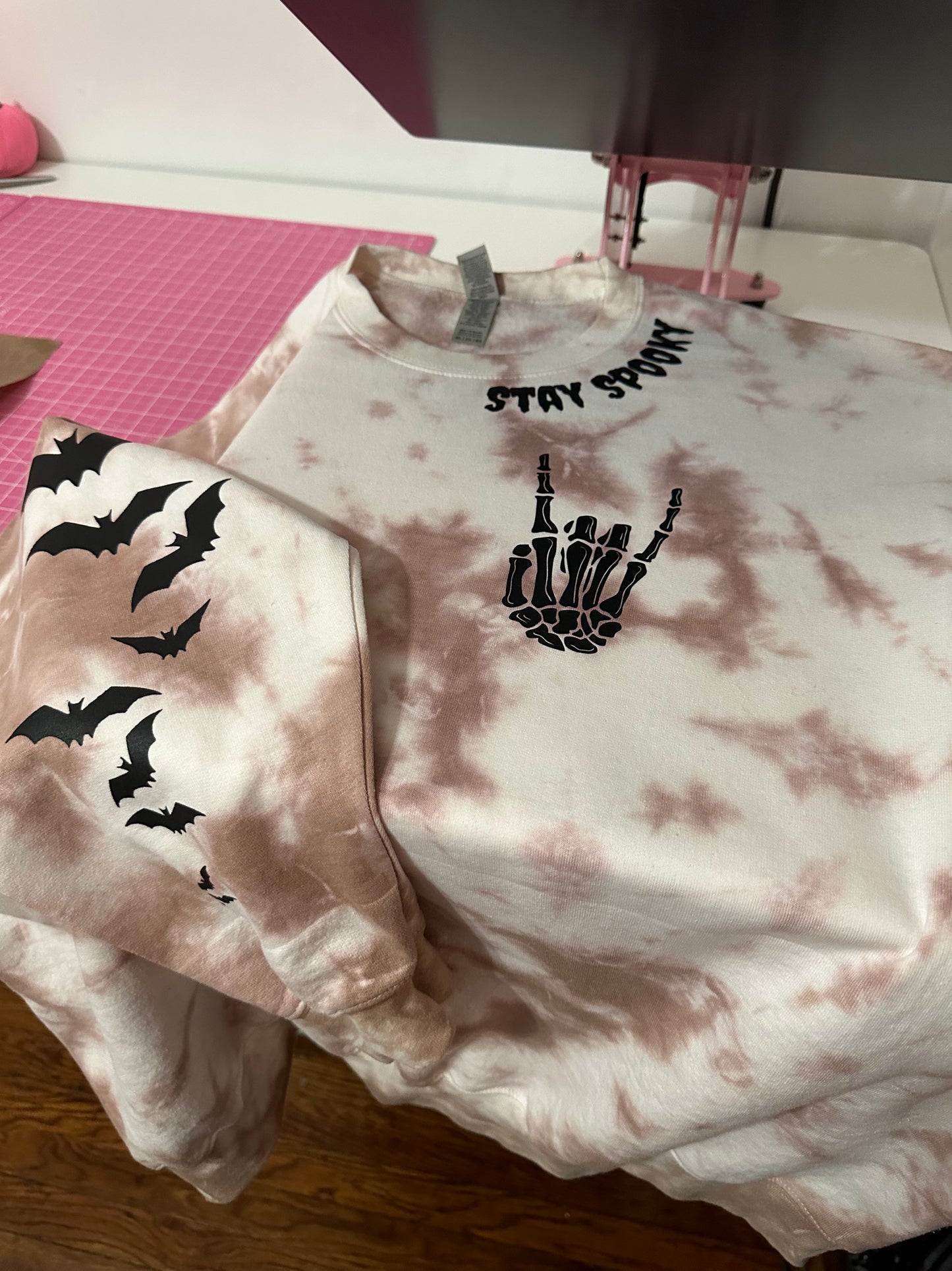 STAY SPOOKY TIE DYE FRONT & BACK SWEATSHIRT