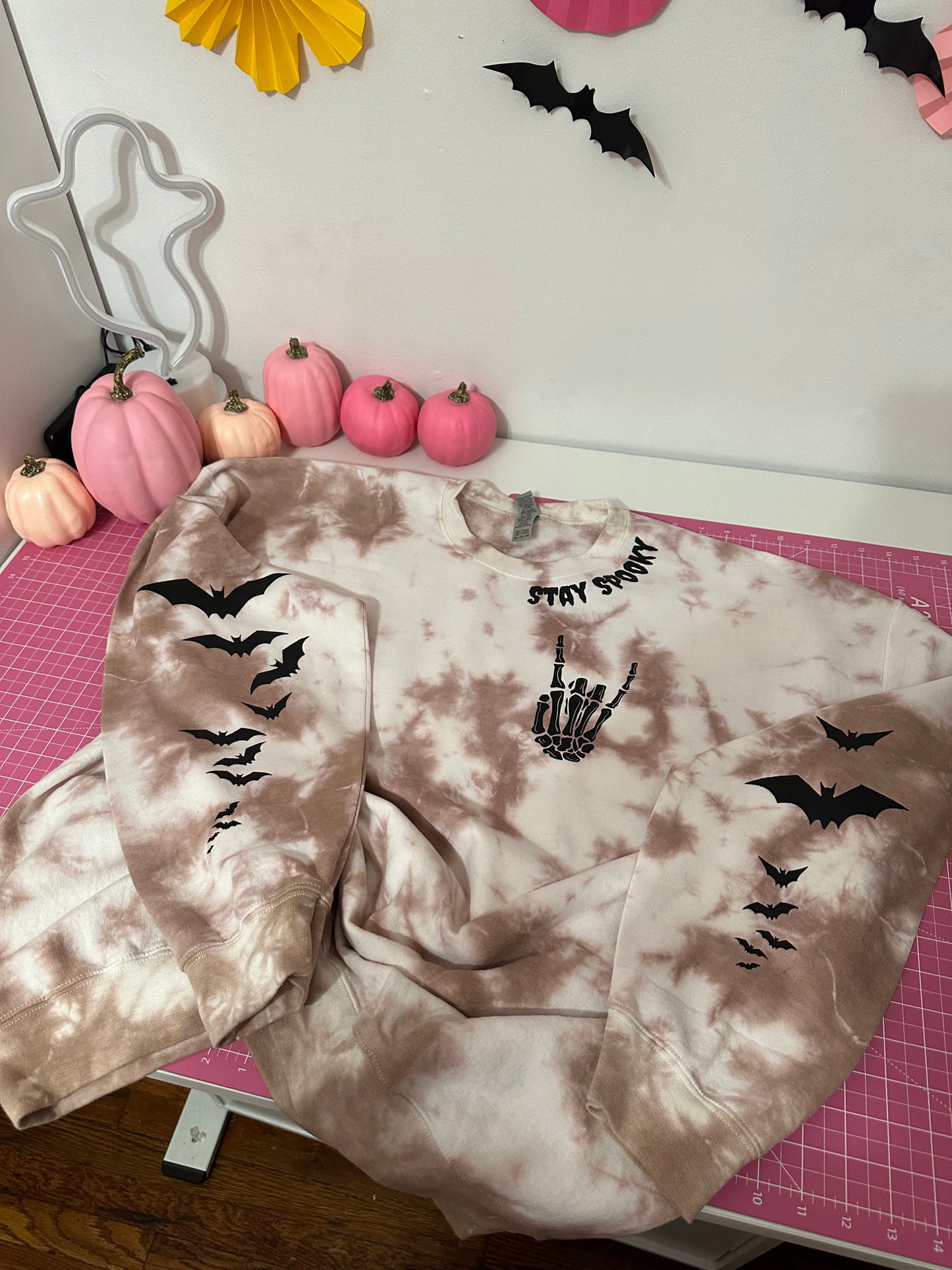 STAY SPOOKY TIE DYE FRONT & BACK SWEATSHIRT