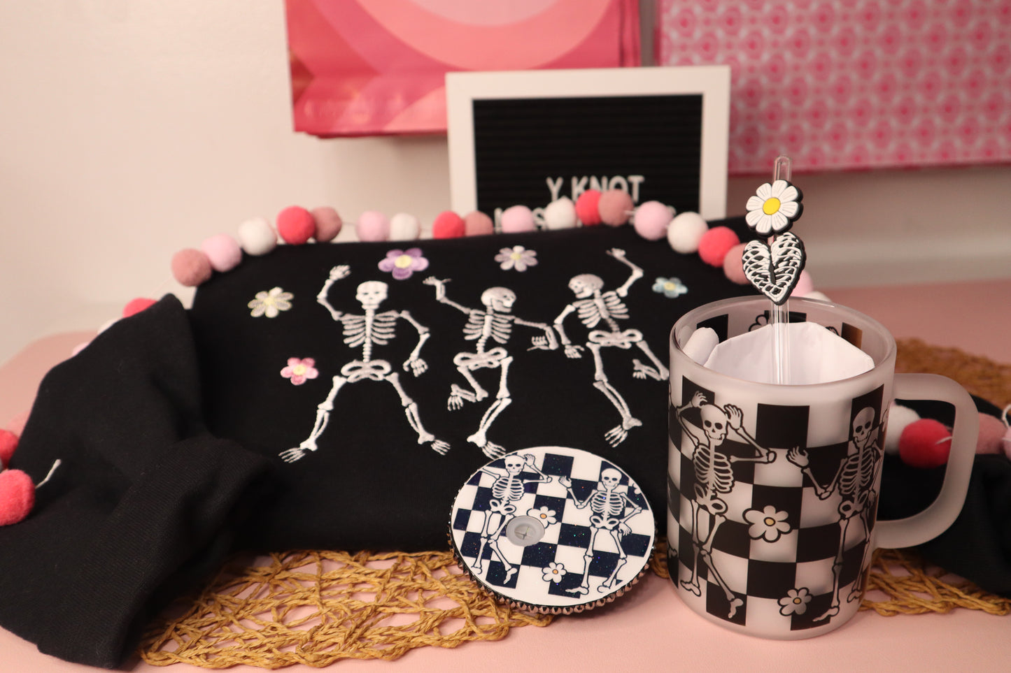 DANCING SKELETONS FROSTED MUG