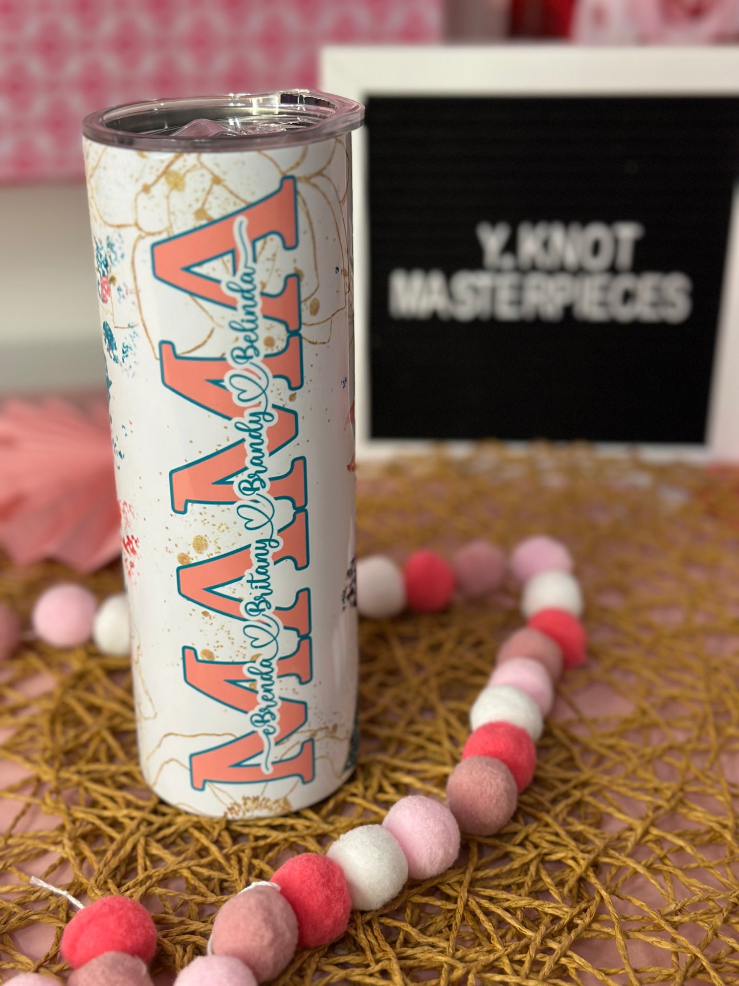 MAMA TEAL & PINK TUMBLER
