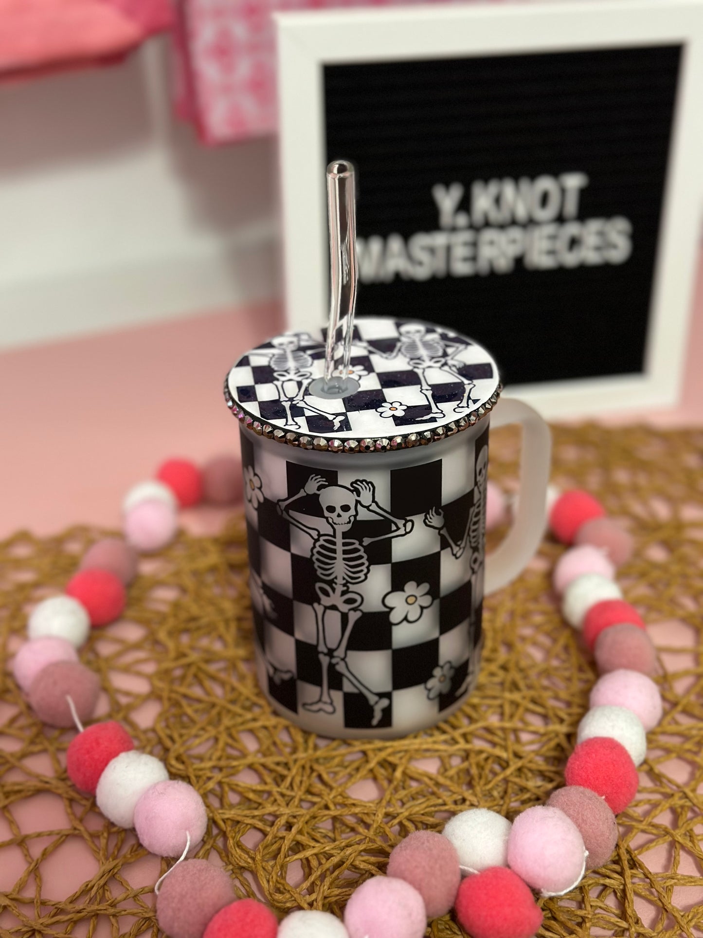 DANCING SKELETONS FROSTED MUG