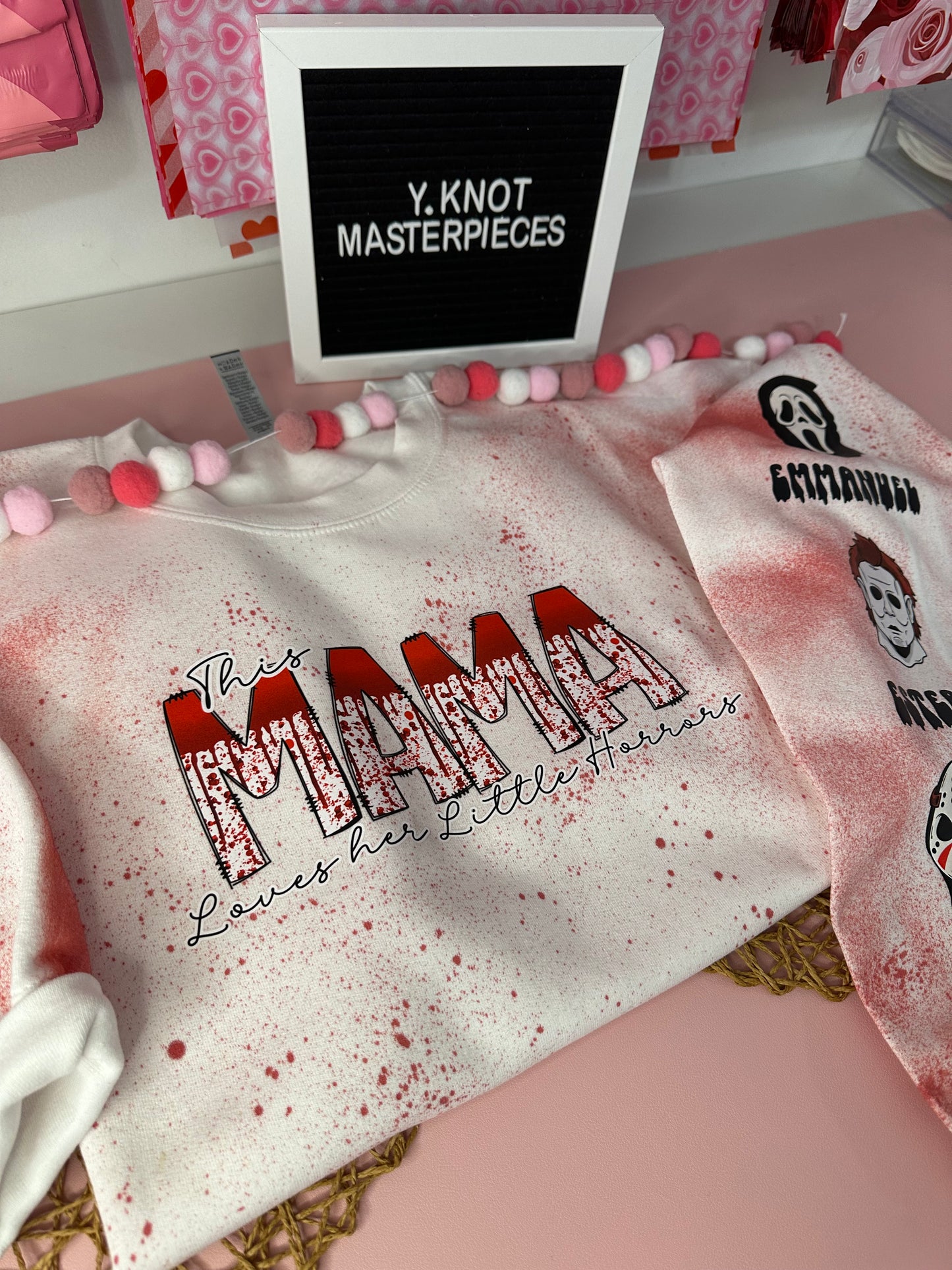 MOM LOVES LITTLE HORRORS CUSTOMIZED SWEATER
