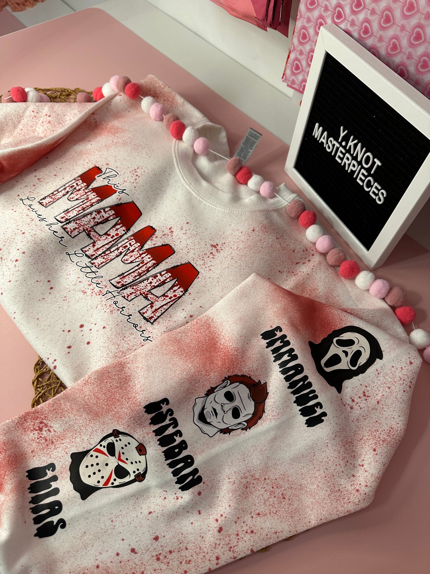 MOM LOVES LITTLE HORRORS CUSTOMIZED SWEATER