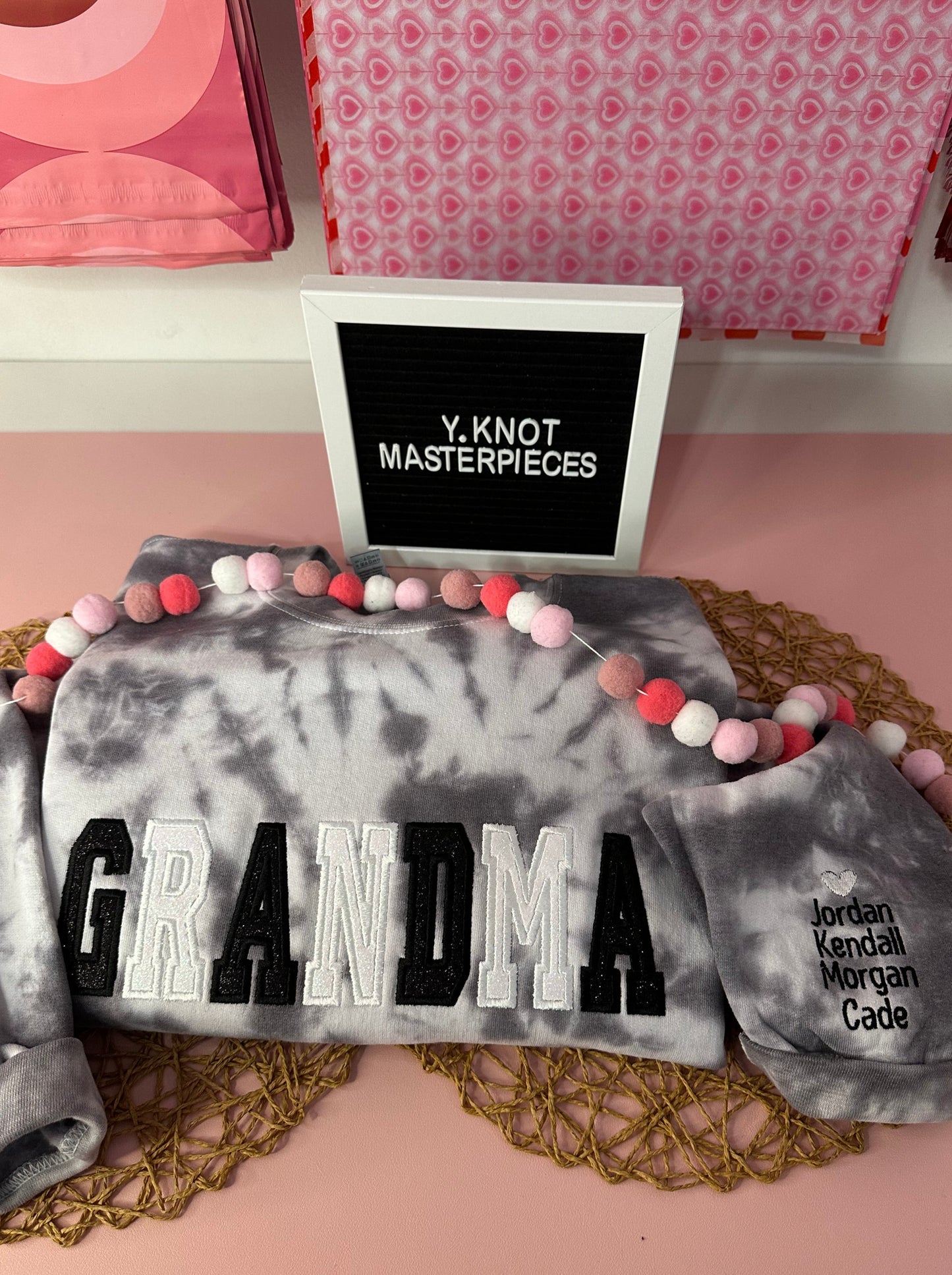 GRANDMA BLOCK TIE DYE SWEATER