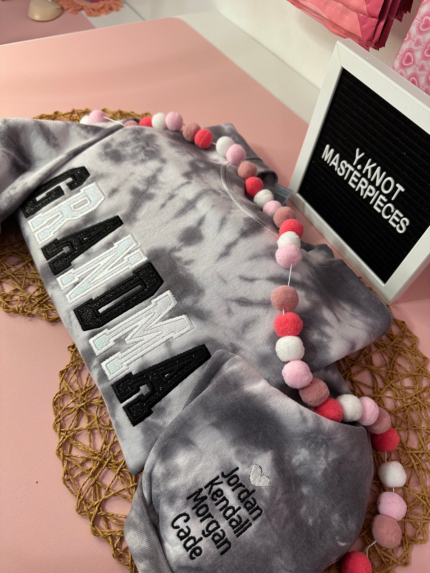 GRANDMA BLOCK TIE DYE SWEATER