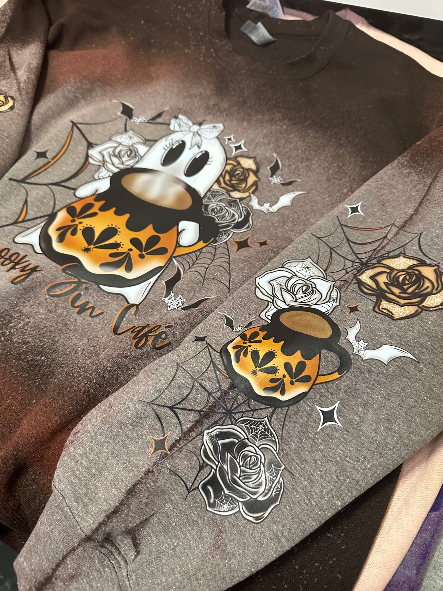 ESPOOKY SIN CAFE BLEACHED SWEATER- EXCLUSIVE DESIGN