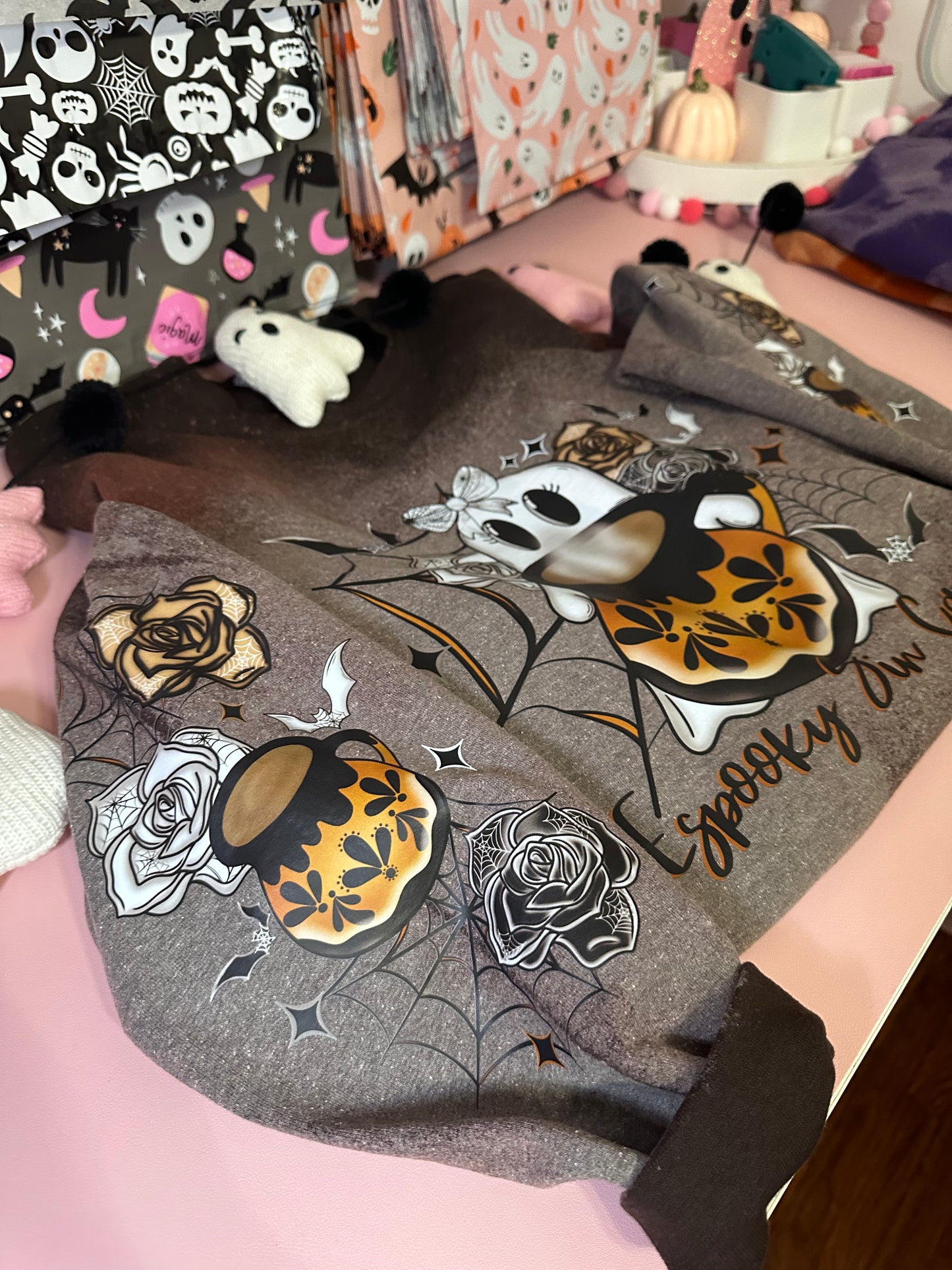 ESPOOKY SIN CAFE BLEACHED SWEATER- EXCLUSIVE DESIGN