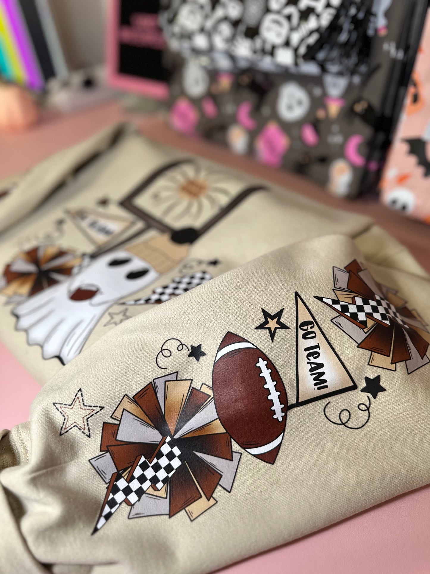 GO TEAM FOOTBALL GHOST SWEATER- EXCLUSIVE DESIGN