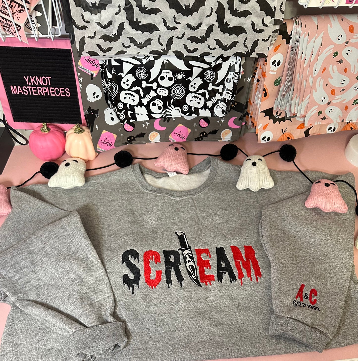 GHOSTFACE CUSTOMIZED EMBROIDERED SWEATSHIRT
