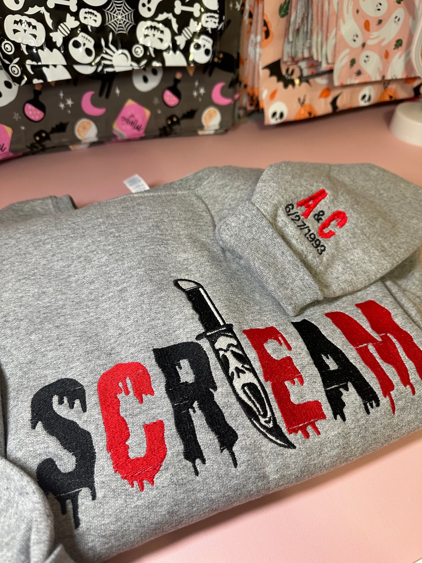GHOSTFACE CUSTOMIZED EMBROIDERED SWEATSHIRT