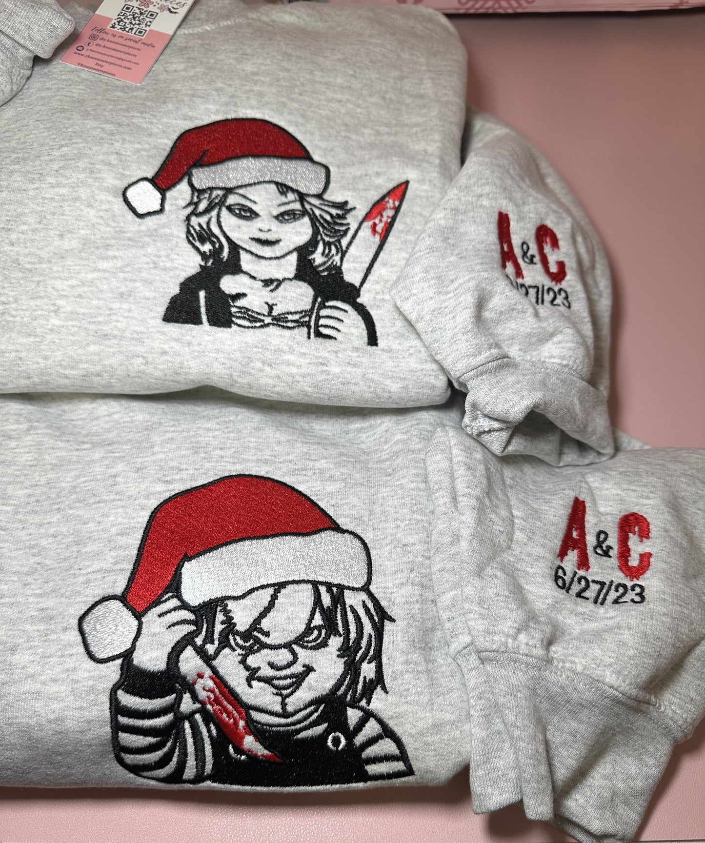 MERRY CHUKY AND BRIDE SWEATERS