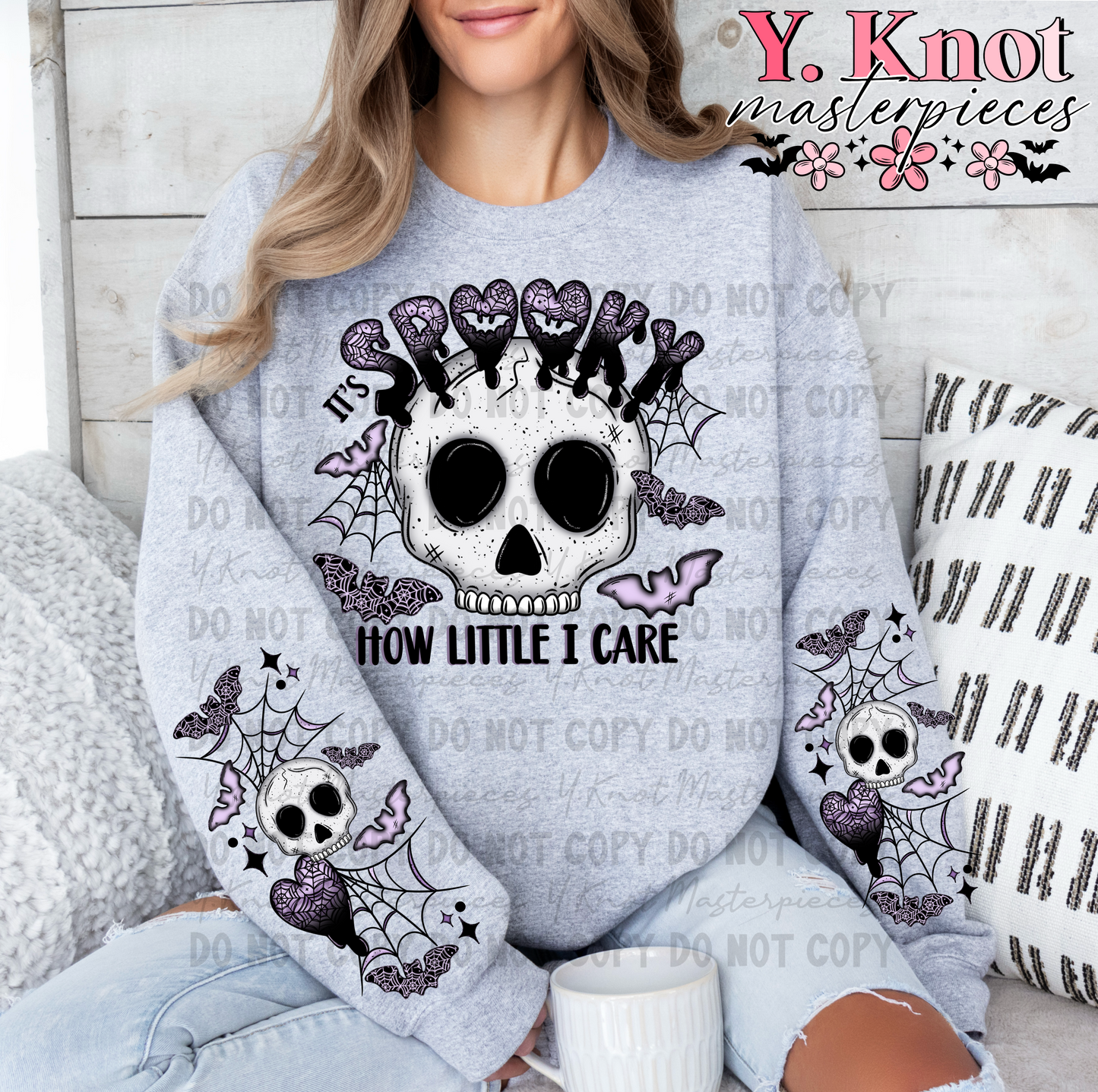 SPOOKY HOW LITTLE I CARE FRONT & SLEEVES-PNG BUNDLE