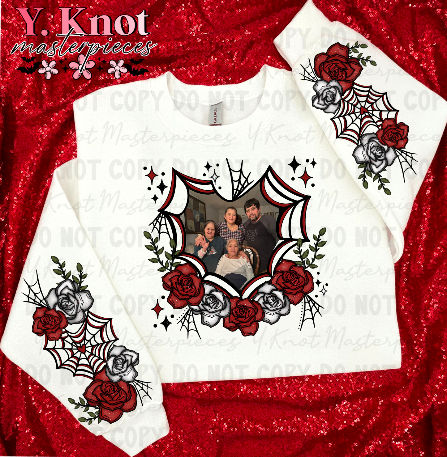 ROSE HEART CUSTOMIZABLE FRONT & SLEEVE- PNG
