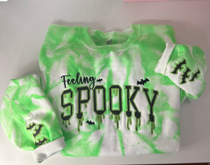 FEELING SPOOKY GREEN TIE DYESWEATER & HOODIE