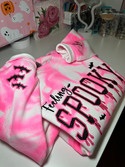 FEELING SPOOKY NEON PINK TIE DYE
