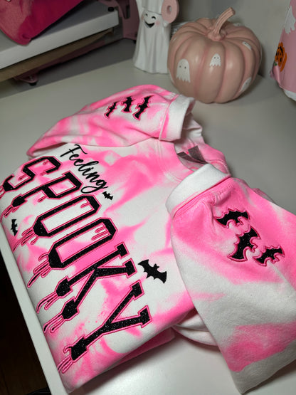 FEELING SPOOKY NEON PINK TIE DYE