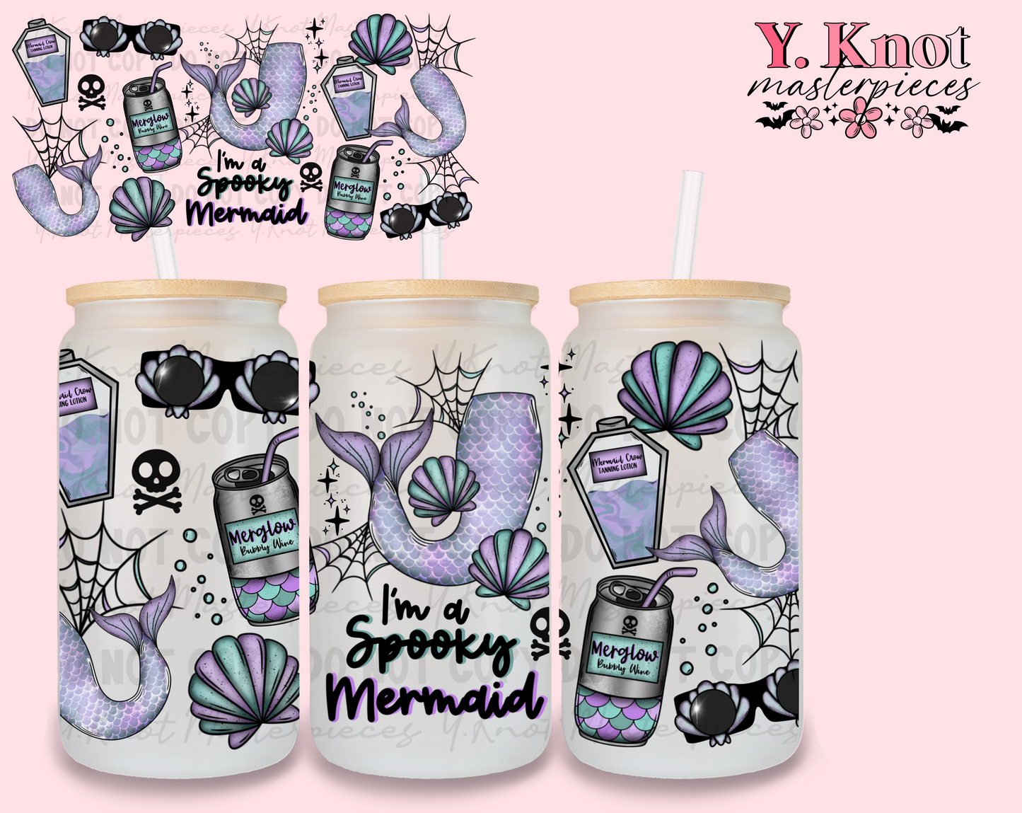SPOOKY MERMAID 16oz CUP LIBBEY WRAP-PNG