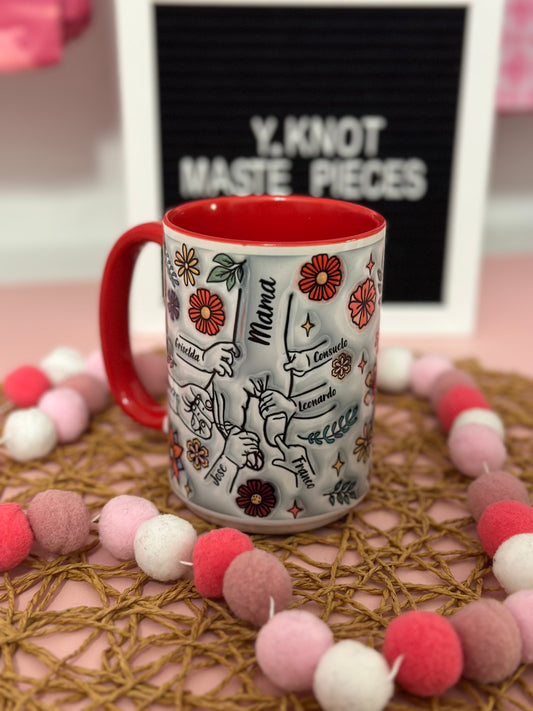 MOM RED FLORAL CUSTOM MUG