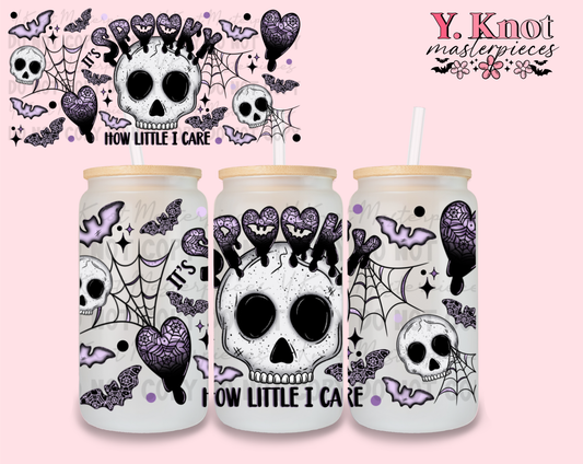 IT'S SPOOKY HOW LITTLE I CARE 16oz CUP LIBBEY WRAP-PNG
