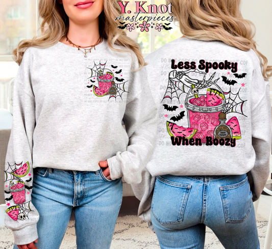 LESS SPOOKY WHEN BOOZY FRONT, BACK AND SLEEVES-PNG BUNDLE